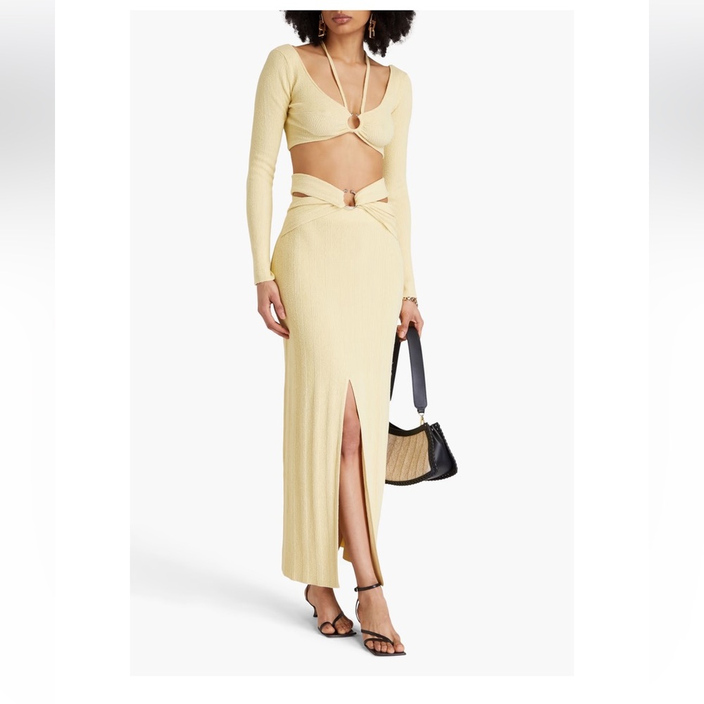 NANUSHKA
Muyta ring-embellished cotton-blend chenille maxi skirt